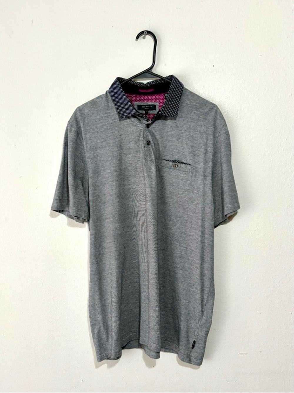 Ted Baker Mens Contrast Collar Short Sleeve Polo Golf Shirt Size‎ 6 X-Large